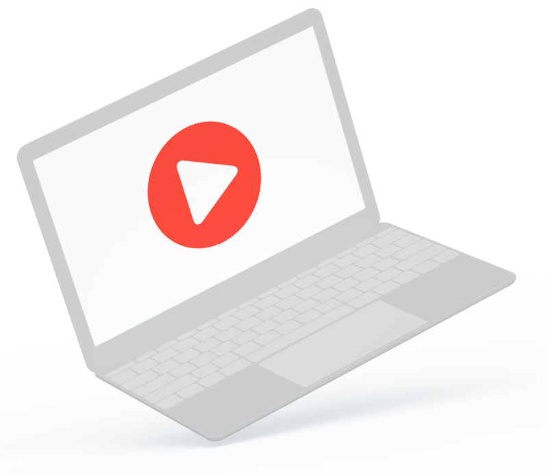Notebook with a video play button