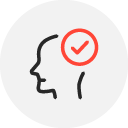 icon of head with tick