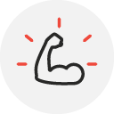 flexing arm