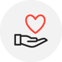 Icon Hand mit Herz