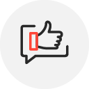 Icon representing feedback