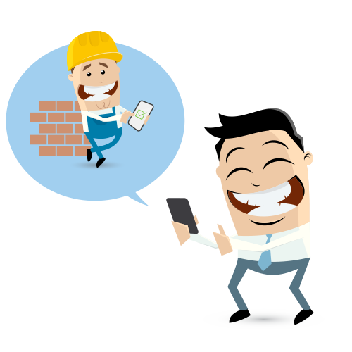 illustration of man holding tablet