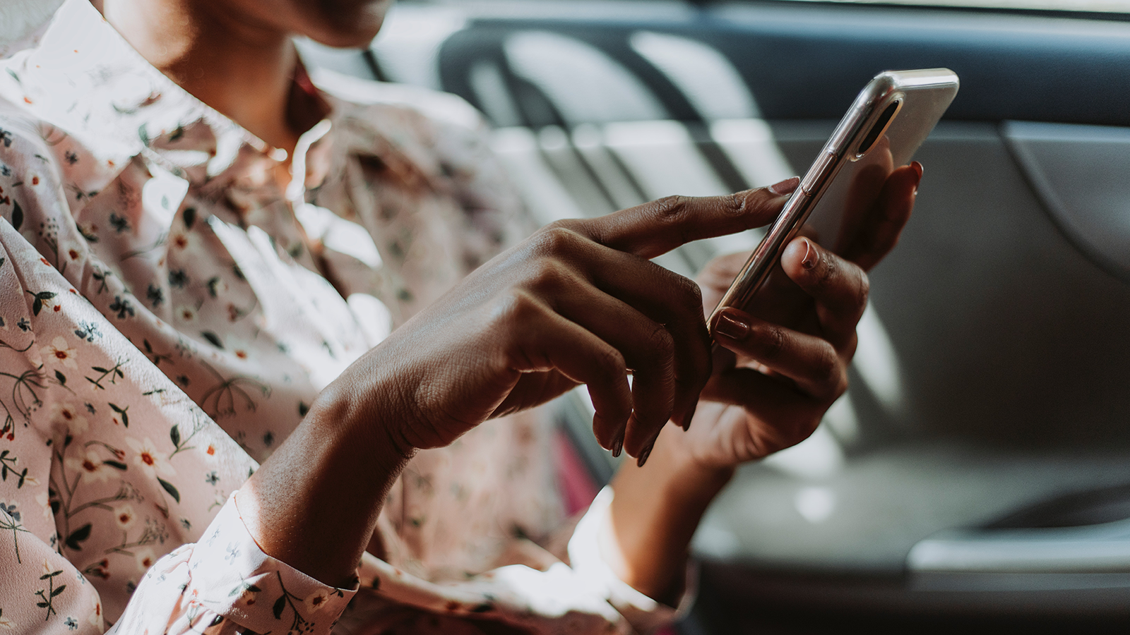 lady using smartphone