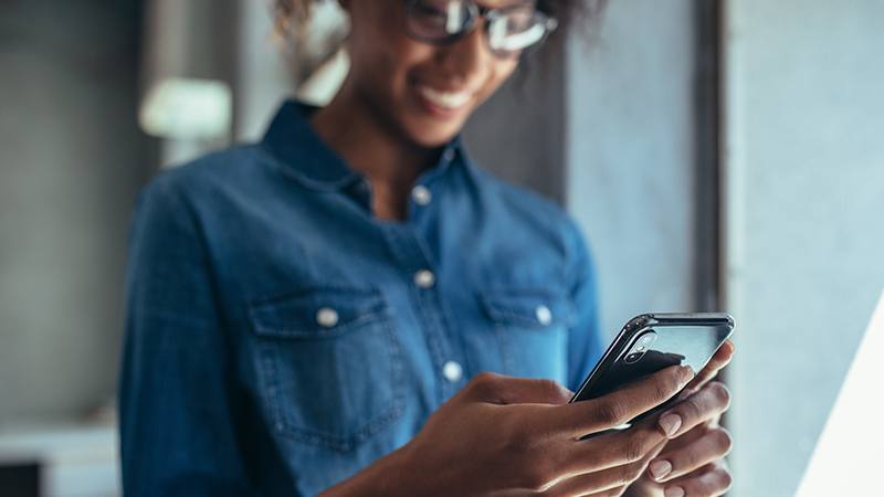 woman using smartphone