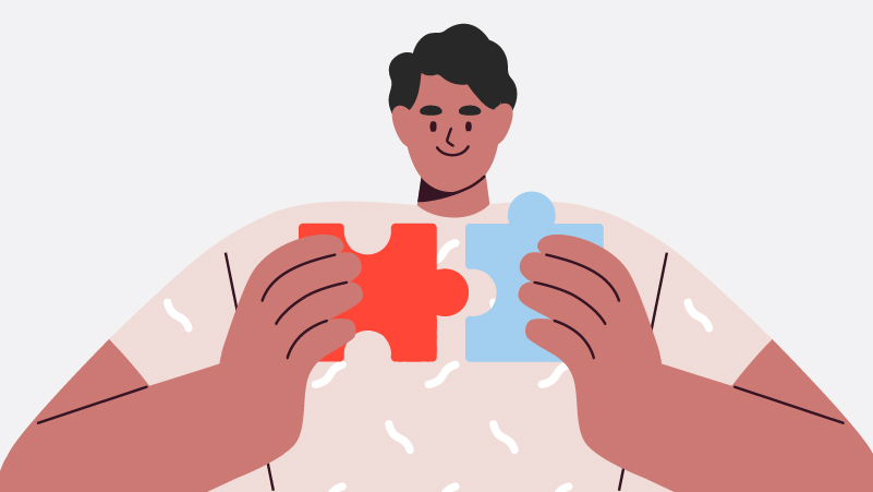 illustration of man with puzzle