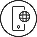 Mobile with a globe icon