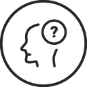 Person thinking with tickmark icon