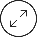 Icon of arrows pointing to the outside of a circus