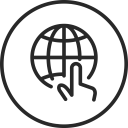 Icon of finger on the globe