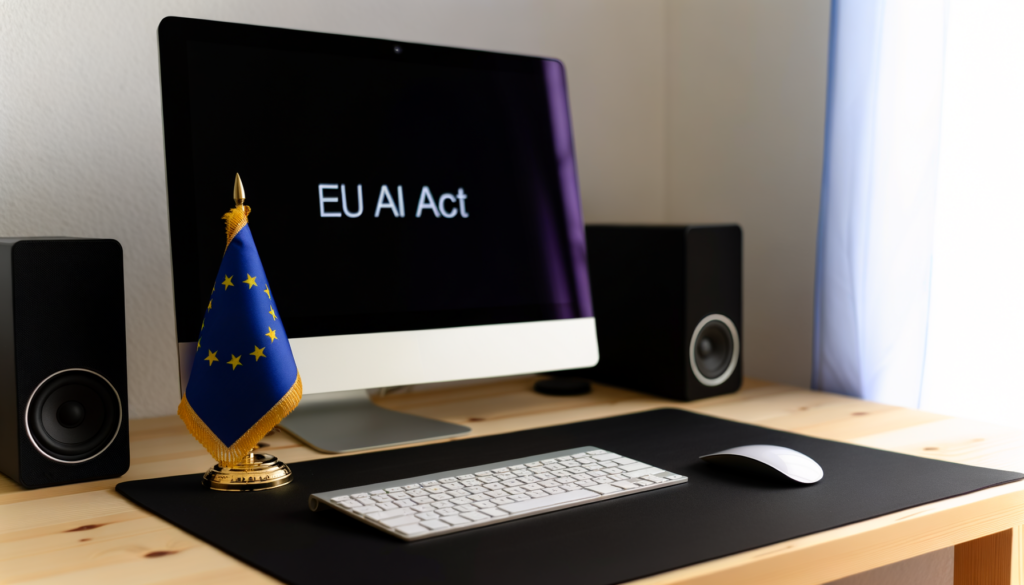 Computer screen with the words EU AI Act