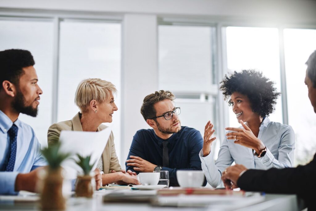 Group of people with high learner engagement