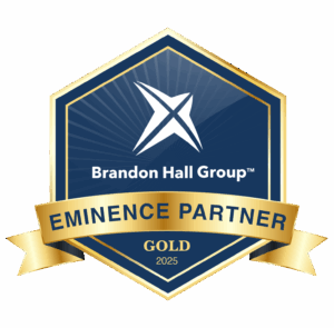 Award showing Brandon Hall Group Eminence Partner Gold 2025